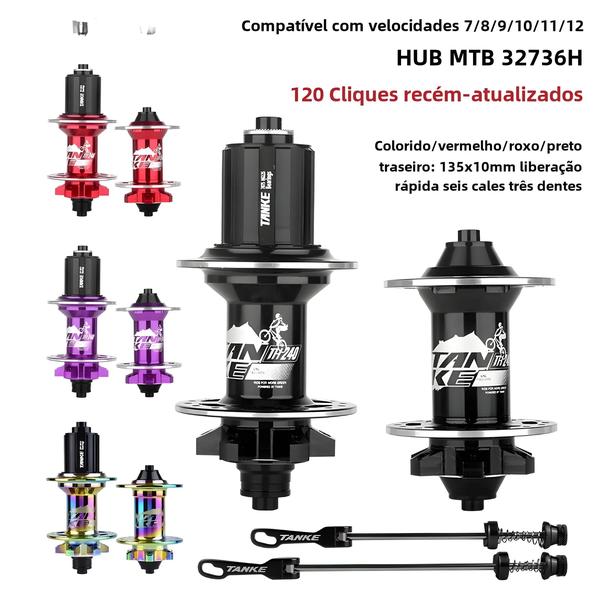 Imagem de Cubos de Bicicleta MTB Tanke 120 - 32/36 Furos - Freio a Disco - Clique