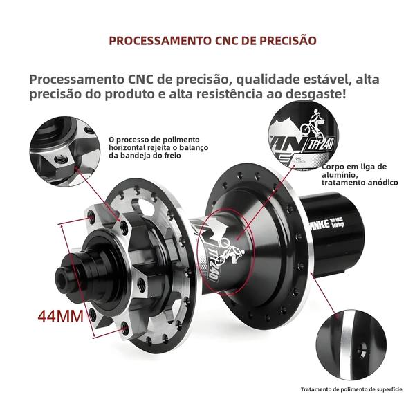 Imagem de Cubos De Bicicleta Mtb Tanke 120 Clique Hub Rolamento Dianteiro Traseiro 32 36 Furos Freio A Disco