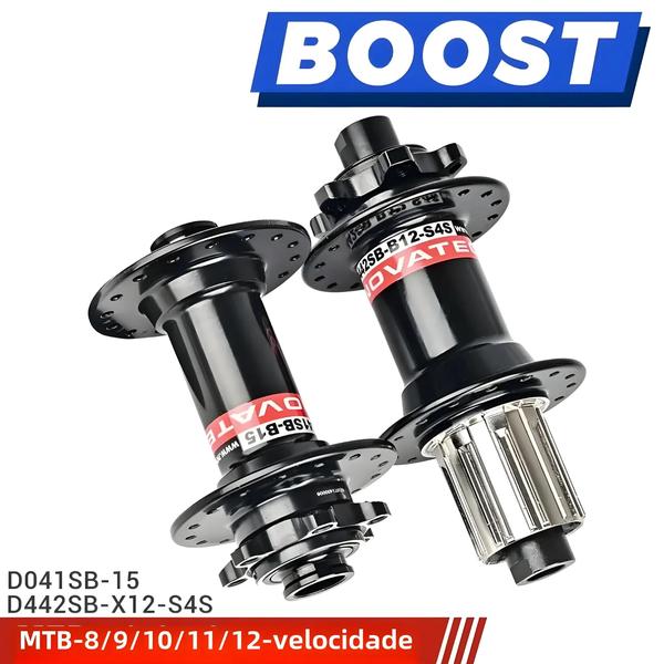 Imagem de Cubos de Bicicleta Novatec D442/D041 - 12mm - 2/4 Rolamentos - Boost