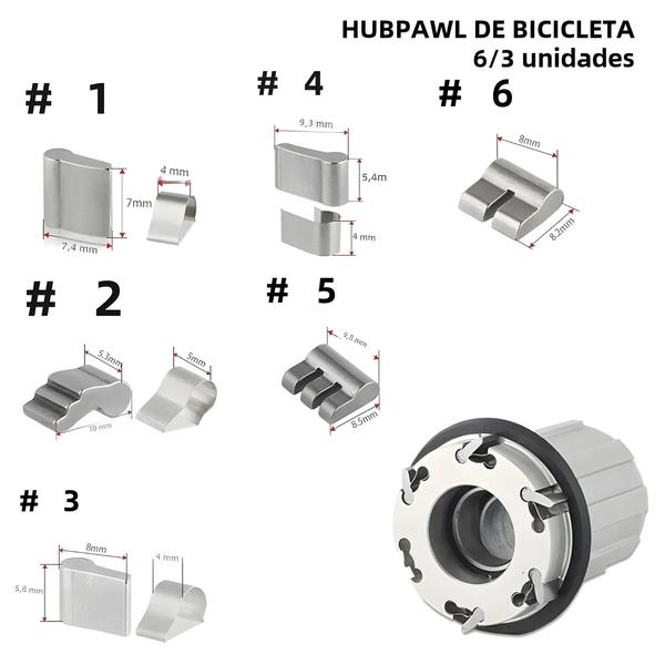 Imagem de Cubos De Cassete De Bicicleta Em Aço Inoxidável TANKE 3 6 Conjunto De Linguetas Freehub Para