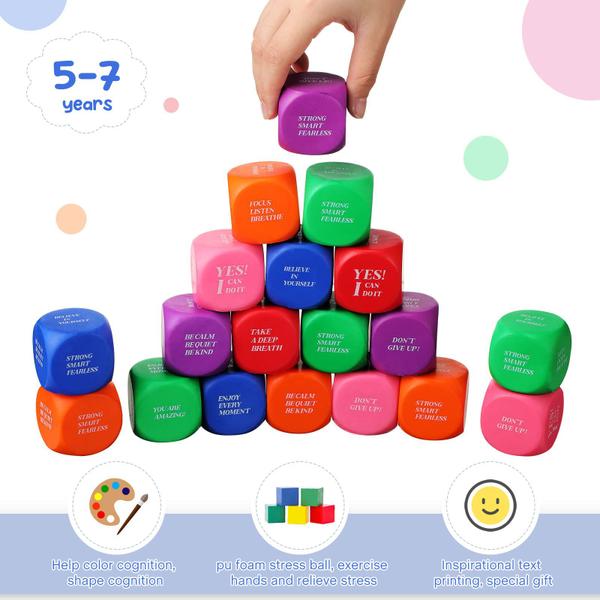 Imagem de Cubos de espuma motivacional Stress Ball Jerify com citações, 30 unidades