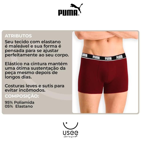 Imagem de Cueca Adulto Boxer Algodão Com Elastico Confortável Puma