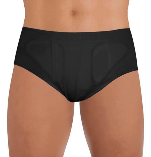 Imagem de Cueca Inguinal Dupla Ortocenter (Preta) - Para Evitar Evolução De Hernia Inguinal