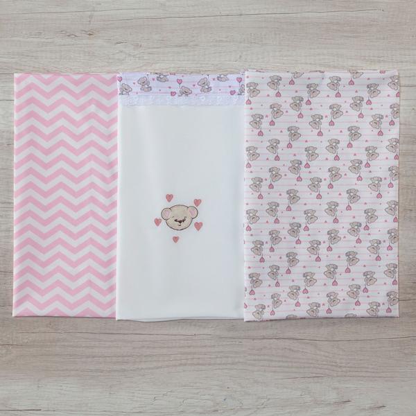 Imagem de Cueiro 3 Peças Para Bebe Estampado Menina