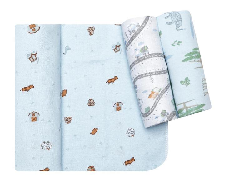 Cueiro Estampado Flanelado Bebê Menina Menino Kit C/3 Unidades 80x80cm Papi Imagem de Cueiro Estampado Flanelado Bebê Menina Menino Kit C/3 Unidades 80x80cm Papi