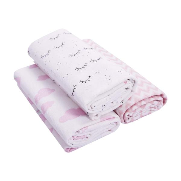 Imagem de Cueiro Flanel Papi Baby Estampado para Bebê 80cm X 80cm Contém 03 Un