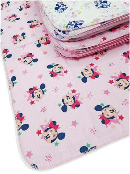 Imagem de Cueiro Flanelado Mickey/minnie 80x80cm Com Crochê