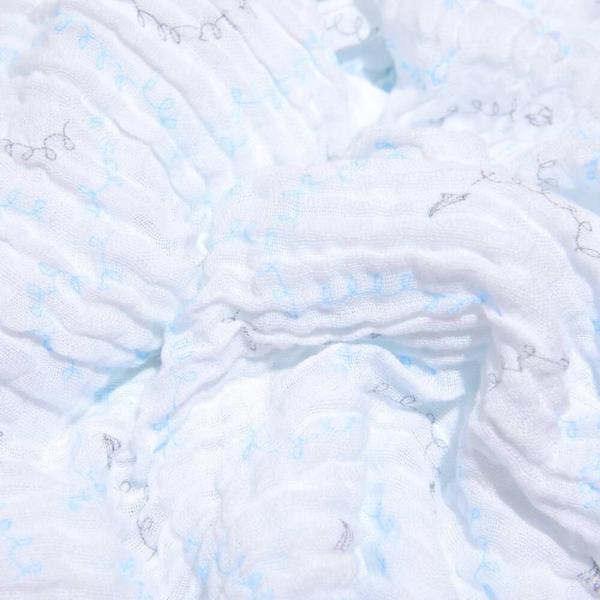 Imagem de Cueiro Premium 03 Unidades  Fibras de Bamboo  Azul 1,20M X 1,20M Swaddle Menino