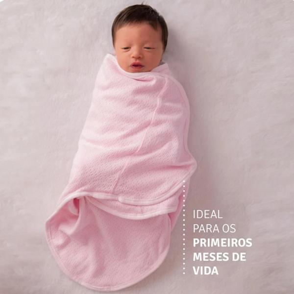 Imagem de Cueiro Swaddle Ajustavel Tricot Mami C/ Forro De Malha 70Cm X 52Cm Contem 01 Un