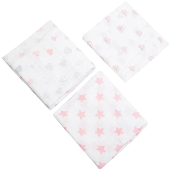 Imagem de Cueiro Swaddle Papi Soft Est Chuva de Amor 80x80cm com 3 UN