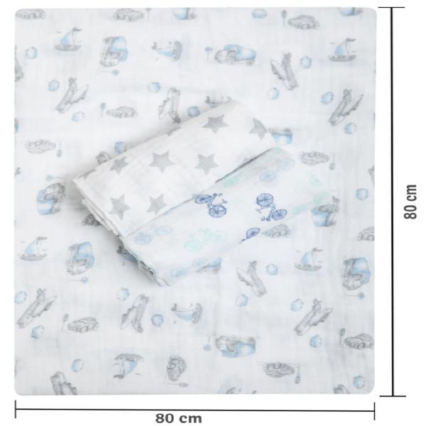 Imagem de Cueiro Swaddle Papi Soft Estampa Fusca 80x80cm com 3 UN