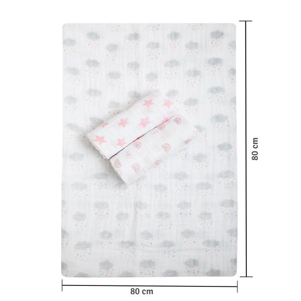 Imagem de Cueiro Swaddle Papi Soft Estampado 80Cm X 80Cm Contem 03 Un