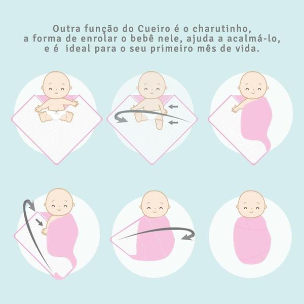 Imagem de Cueiro Swaddle Soft Com 3 Pçs Rosa 1,20X1,20m