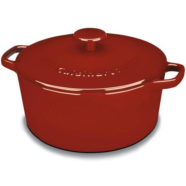 Cuisinart Panela Redonda de Ferro Fundido Esmaltado 5 Quart (Vermelho Cardinal) Imagem de Cuisinart Panela Redonda de Ferro Fundido Esmaltado 5 Quart (Vermelho Cardinal)
