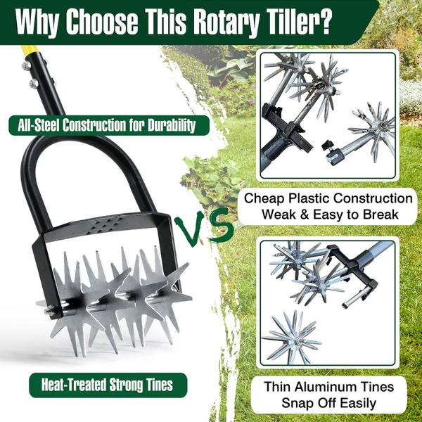 Imagem de Cultivador rotativo Hand Tiller Jardineer Garden Heavy Duty