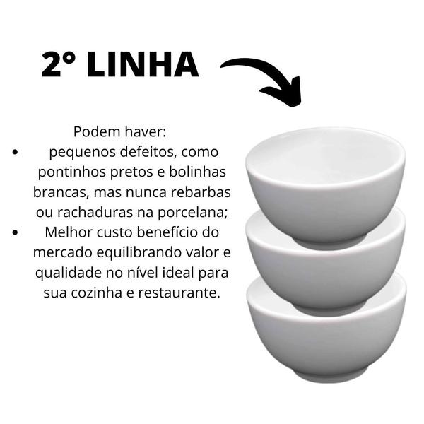 Imagem de Cumbuca 500ml 6 Unidades Tigela Bowl Porcelana Branca Japonesa Sopa Caldo Açaí Consume 2 Linha