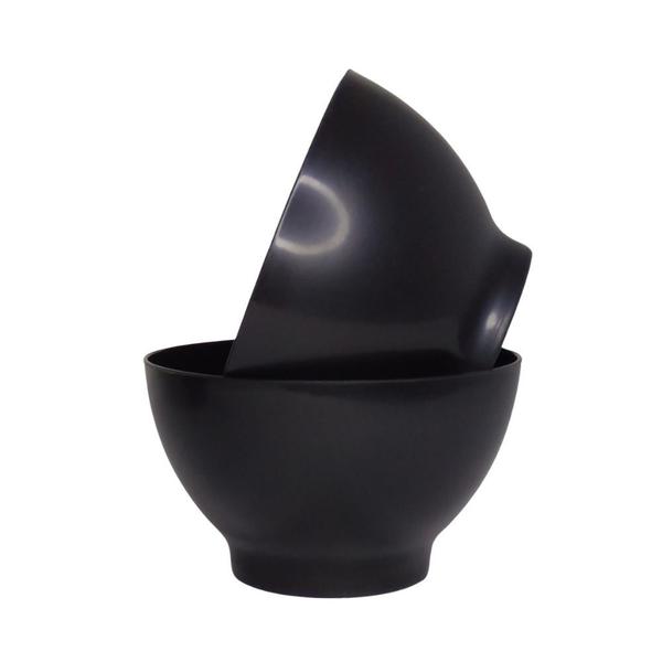 Imagem de Cumbuca Bowl P/ Caldos Sopa 700ml Plástico Servir Buffet 40 Peças Preto