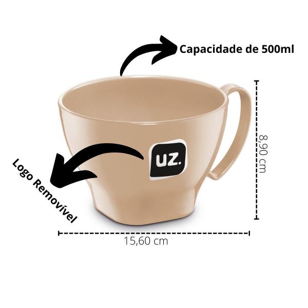 Imagem de Cumbuca Com Alça 500Ml Capuccino De Plastico Uz243-Cap Uz