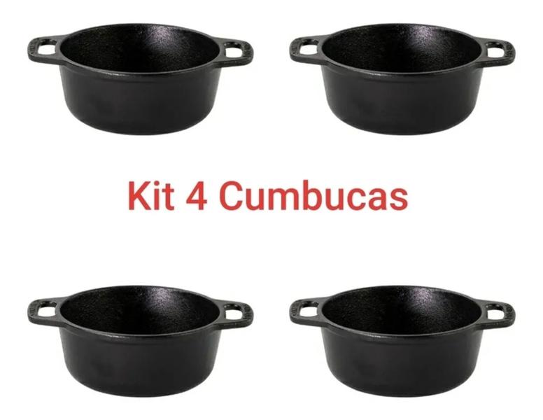 Imagem de Cumbuca Panelinha Ferro 435ml Para Servir Porção Kit 4 Unidades