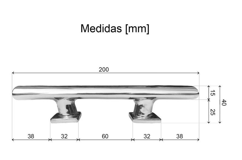 Imagem de Cunho Amarra Cabo Escandinavo Aço Inox 8 20 Cm Lancha Barco