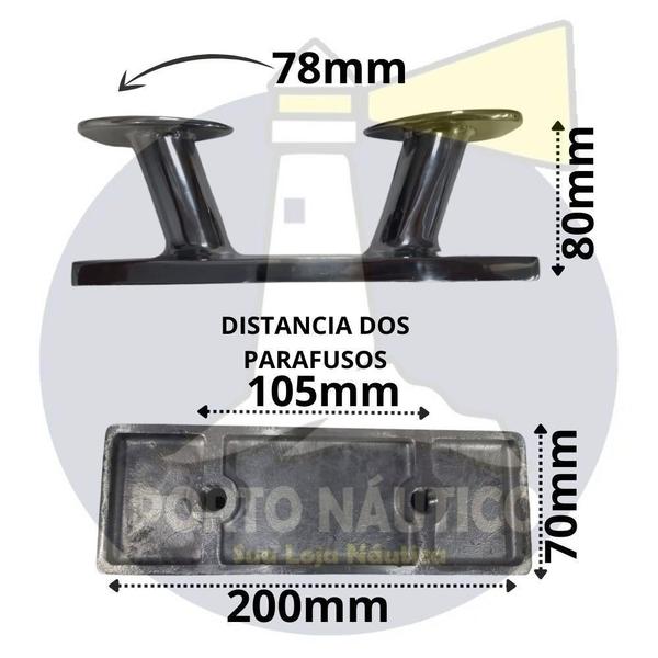 Imagem de Cunho De Amarração Em Aço Inox De Luxo 200Mm