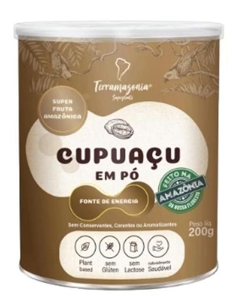 Cupuaçu Em Pó Sem Glúten Lata Terria 200G - Terramazonia Imagem de Cupuaçu Em Pó Sem Glúten Lata Terria 200G