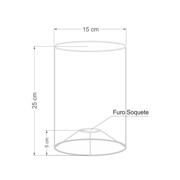 Imagem de Cúpula abajur e luminária cilíndrica vivare cp-7004 Ø15x25cm - bocal nacional