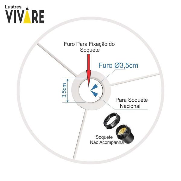 Imagem de Cúpula abajur e luminária cilíndrica vivare cp-7023 Ø50x21cm - bocal nacional