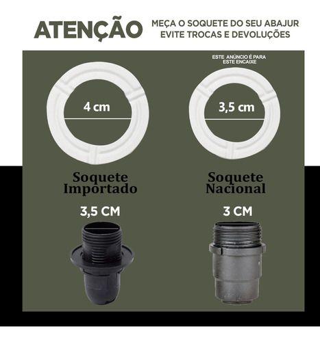 Imagem de Cúpula Abajur Grande Tecido Algodão Nacional Soquete nacional E27 Ref 28