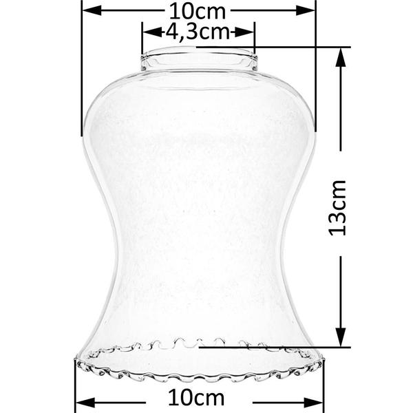 Imagem de Cupula Baixa de Vidro Transparente para Lampião Vintage