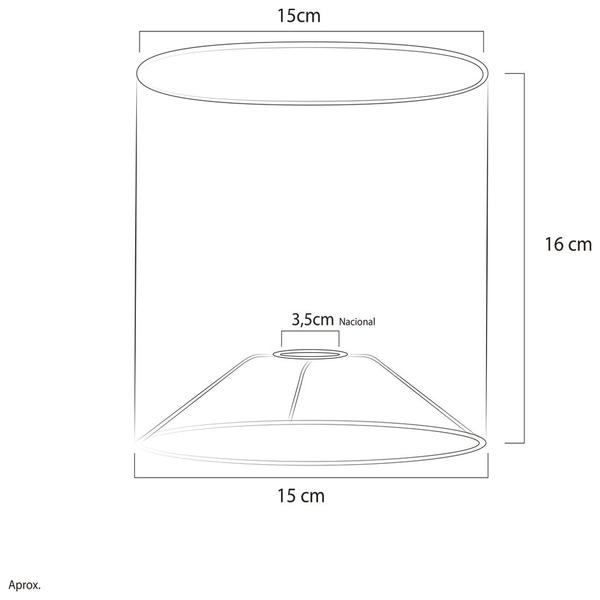 Imagem de Cúpula Cilindrica  de Abajur Tecido Bege 15x16cm