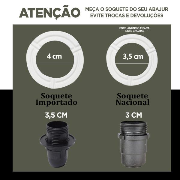 Imagem de Cúpula de Abajur Especial Formato Paris Tecido Algodão Revestimento em Acetato Encaixe Nacional