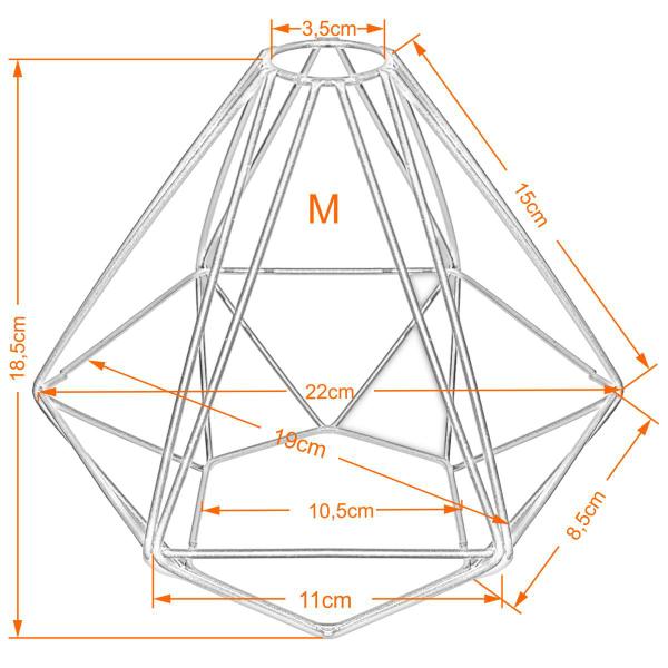 Imagem de Cupula de Aramado Diamante Branca Para Pendente e Abajur M