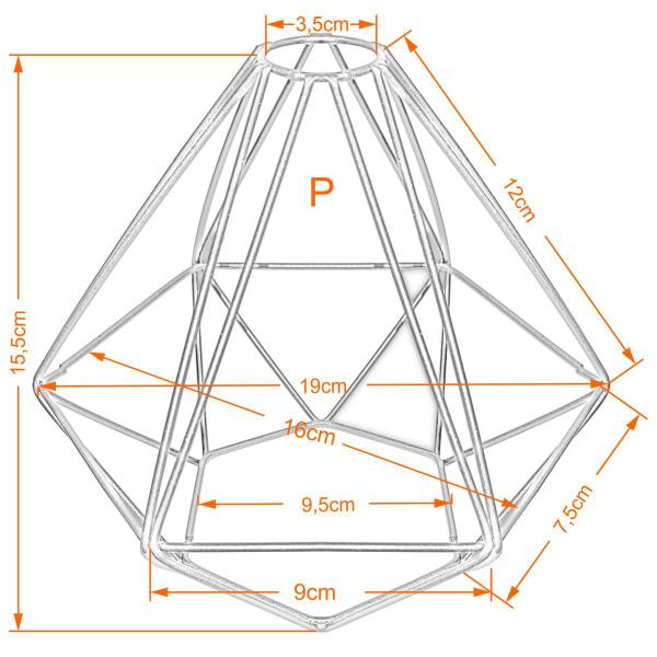 Imagem de Cupula de Aramado Diamante Preto Para Pendente e Abajur P