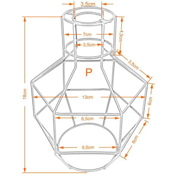 Imagem de Cupula de Aramado Granada Branca Para Pendentes e Abajures P