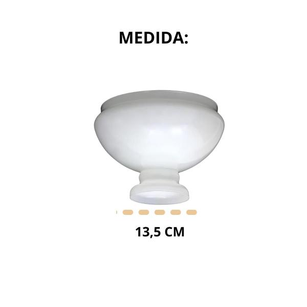 Imagem de Cupula De Vidro 13,5 Leitosa Vidro Primeira Linha Branco Top