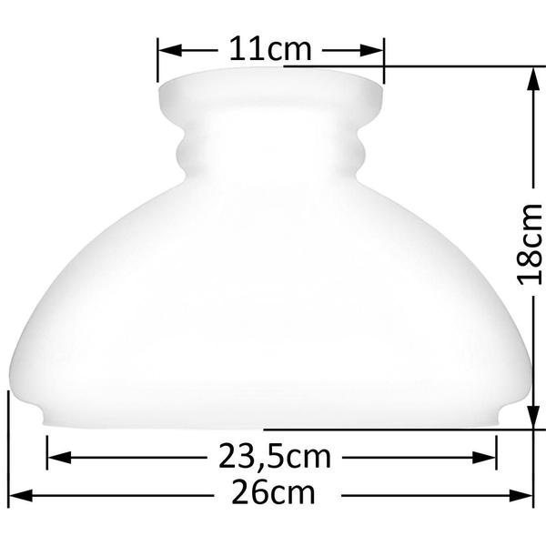 Imagem de Cupula de Vidro Liso Fosco 23,5 Para Lustre e Candelabro