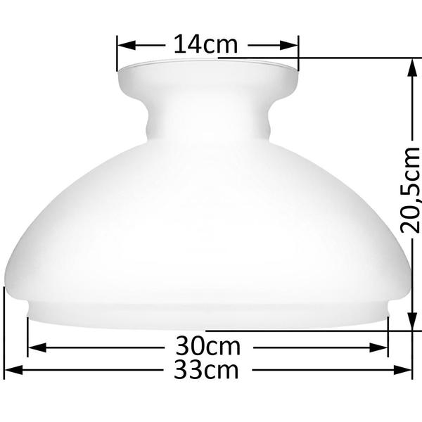 Imagem de Cupula de Vidro Liso Fosco 30,5 Para Lustre e Candelabro