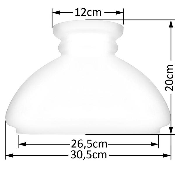 Imagem de Cupula de Vidro Liso Leitoso 26,5 Para Lustre e Candelabro