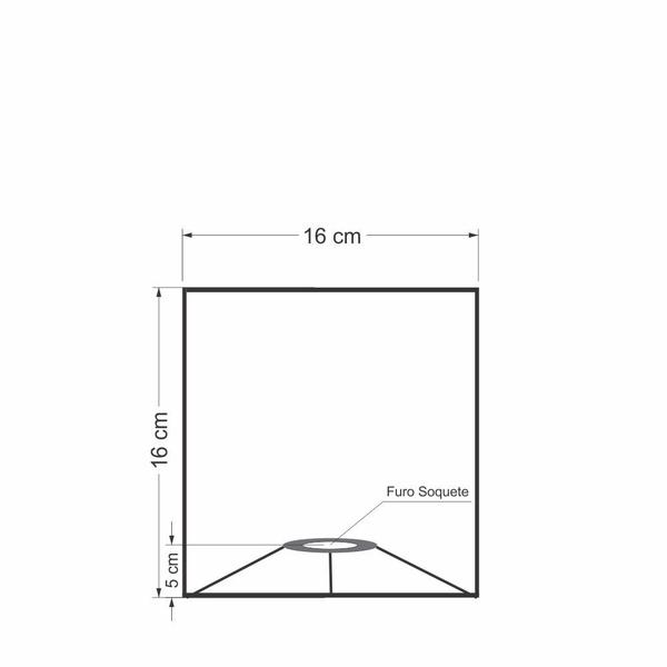 Imagem de Cúpula em tecido quadrada abajur luminária cp-4224 16/16x16cm rustico cinza