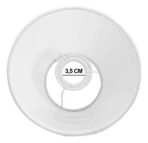 Imagem de Cúpula Para Abajur de Mesa Pequena em Tecido Soquete 3,5 cm Algodão Ref 18 - Branco - Cônico