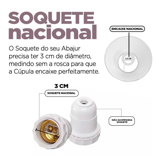 Imagem de Cúpula para Abajur Tecido Algodão Soquete E27 Ref 21