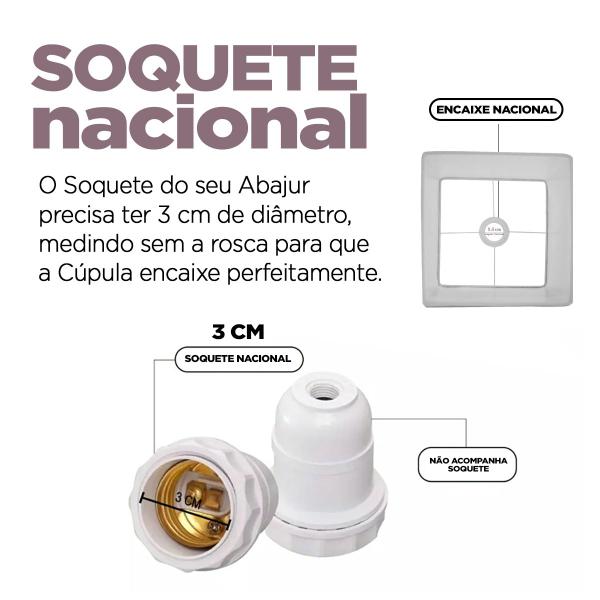 Imagem de Cúpula Quadrada Para Abajur Bege, Preto e Branco Tecido Algodão 30 cm x 30 cm x 30 cm Soquete Nacional 3,5 cm  Ref 57