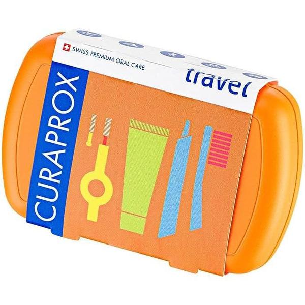 Imagem de Curaprox 2 uni KIT Viagem Escova 5460 + Escova Interdental + Creme Dental 10ML + Estojo Colorido