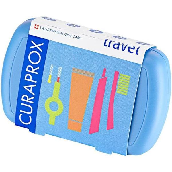 Imagem de Curaprox KIT Viagem Escova 5460 + Escova Interdental + Creme Dental 10ML + Estojo Colorido