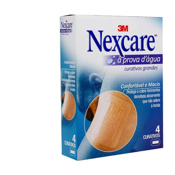 Imagem de Curativo à prova d'água nexcare grande com 4 unidades