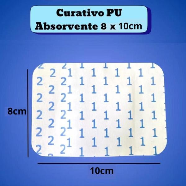 Imagem de Curativo Adesivo Colocar Machucado Lesão 8x10cm - 15 Unidade