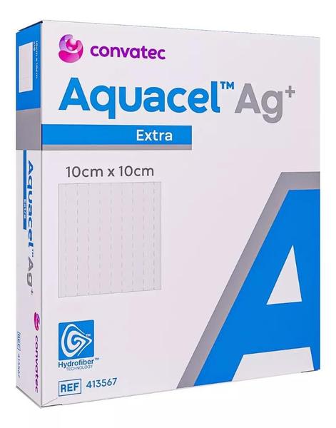 Imagem de Curativo Aquacel Ag+ Extra Convatec 10x10cm Kit 3 Unidades