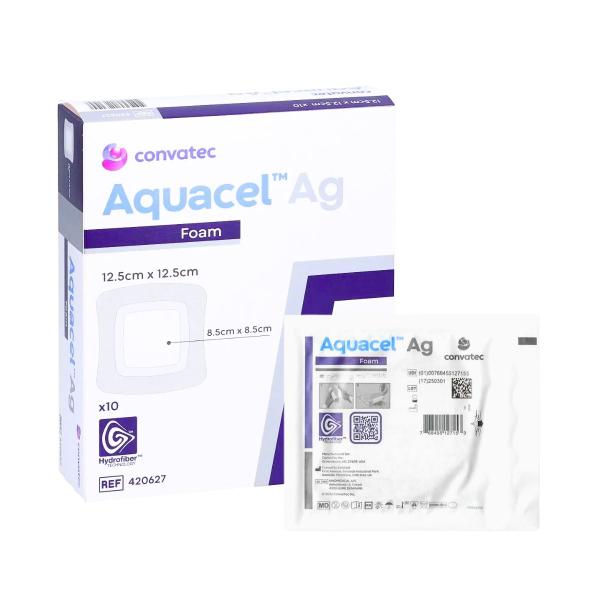 Imagem de Curativo aquacel ag foam 12,5 x 12,5 caixa (c/10 unds) 420627 - convatec