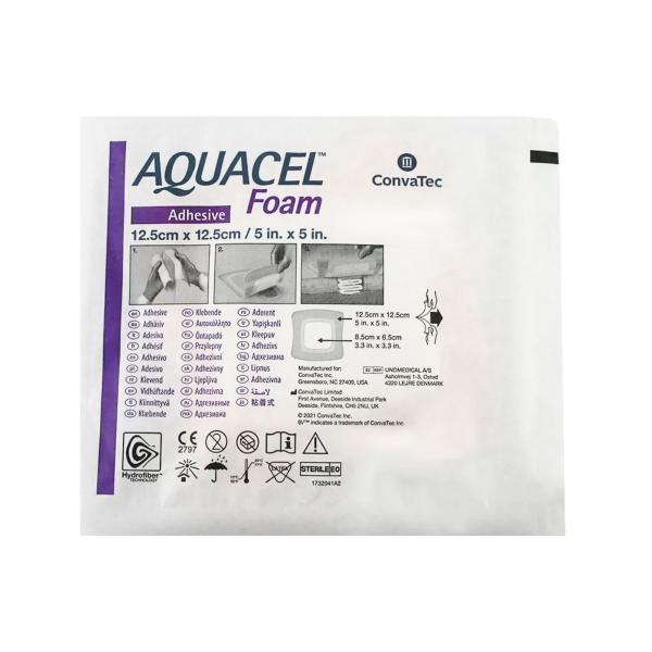 Imagem de Curativo aquacel foam adesivo 12,5 x 12,5 cm caixa (c/10 unds) - convatec